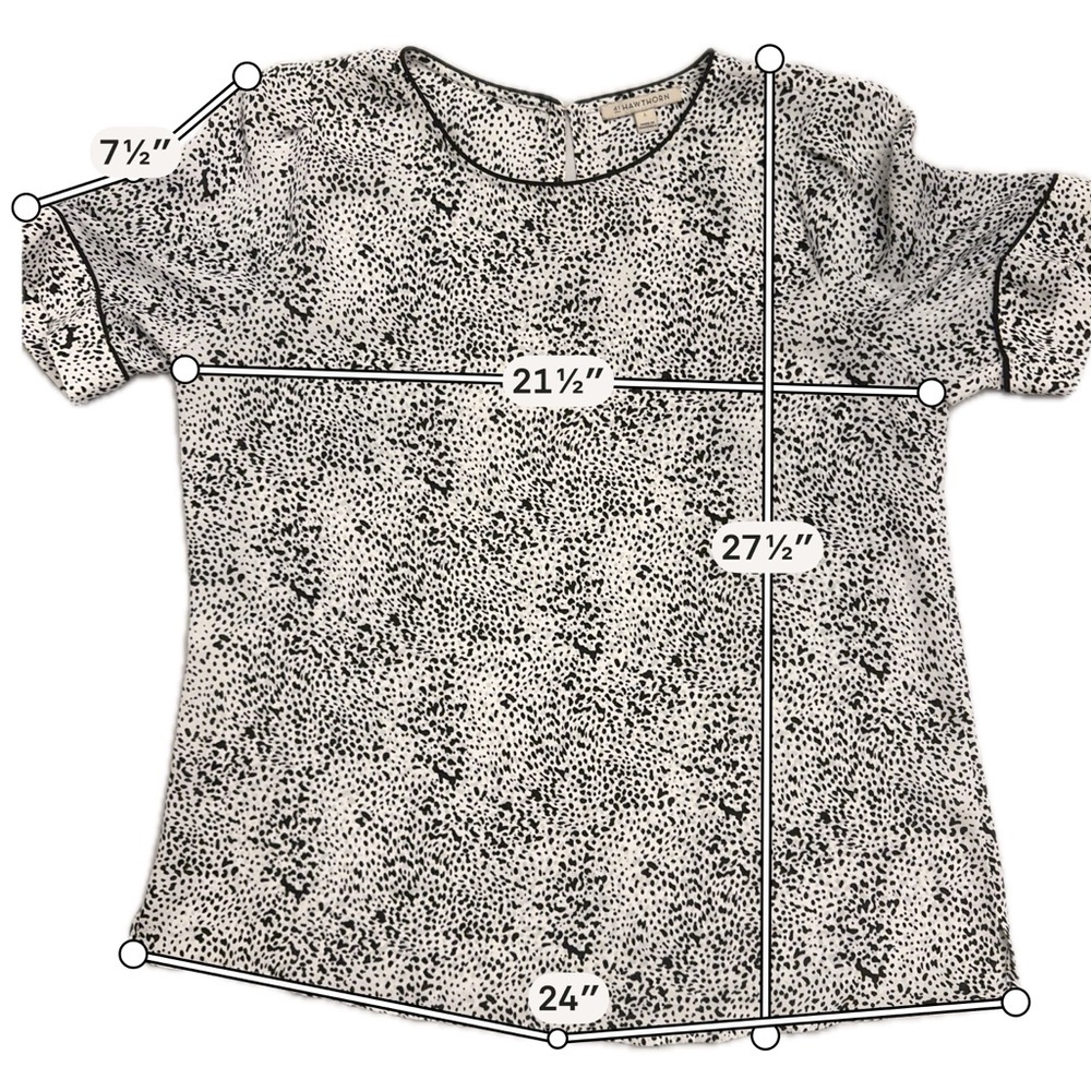 41 Hawthorn Black & White Speckled Short Sleeve Blouse Size L - Picture 8 of 8